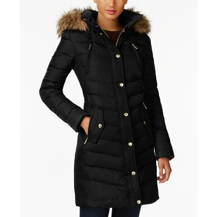 商品Michael Kors|MICHAEL  Petite Faux-Fur-Trim Down Coat,价格¥1421,第1张图片