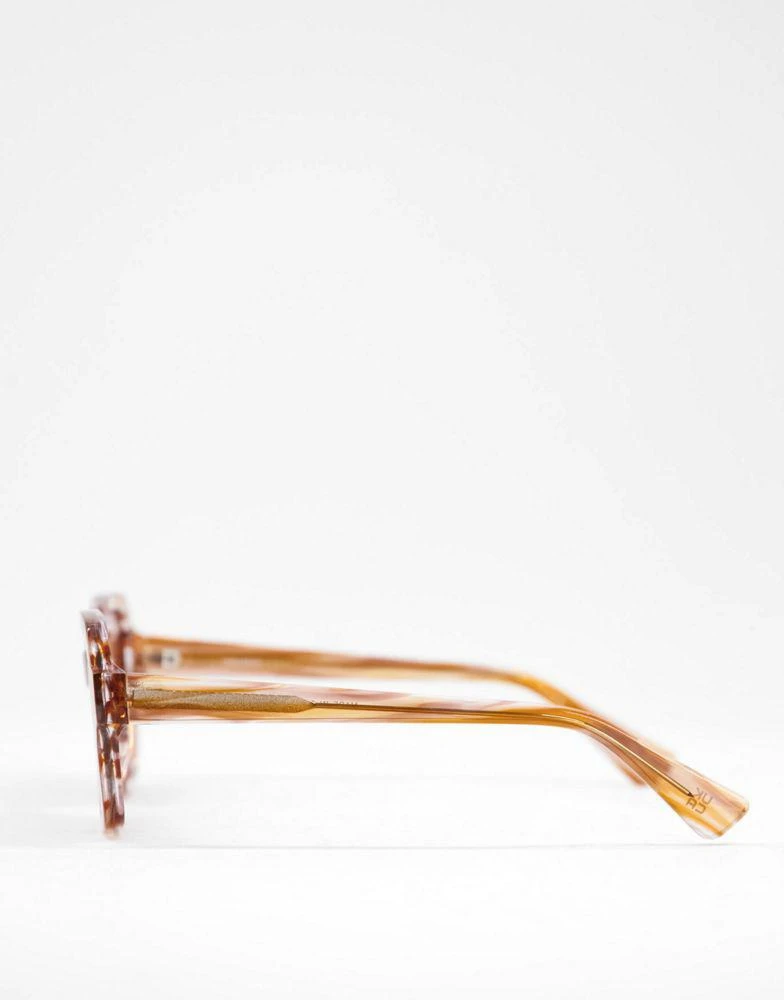 商品ASOS|ASOS DESIGN acetate frame 70s square sunglasses in brown,价格¥170,第3张图片详细描述
