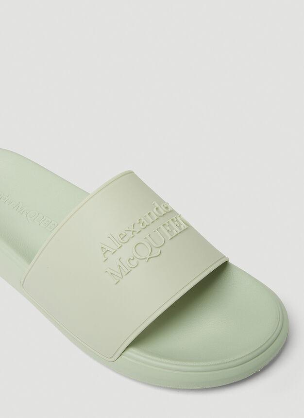 Pool Embossed Logo Slides in Green商品第7张图片规格展示