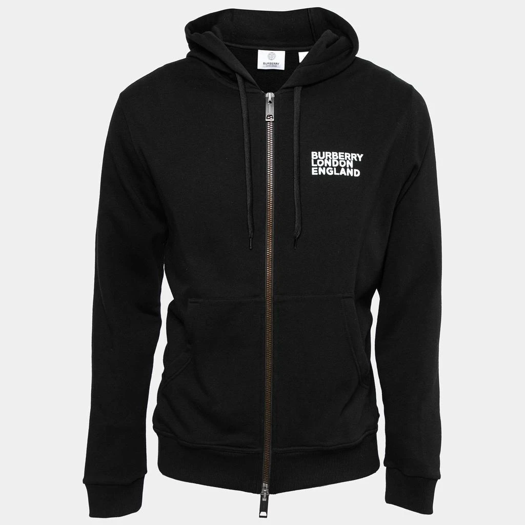 商品[二手商品] Burberry|Burberry Black Love Print Cotton Zip Front Hooded Jacket S,价格¥2483,第1张图片