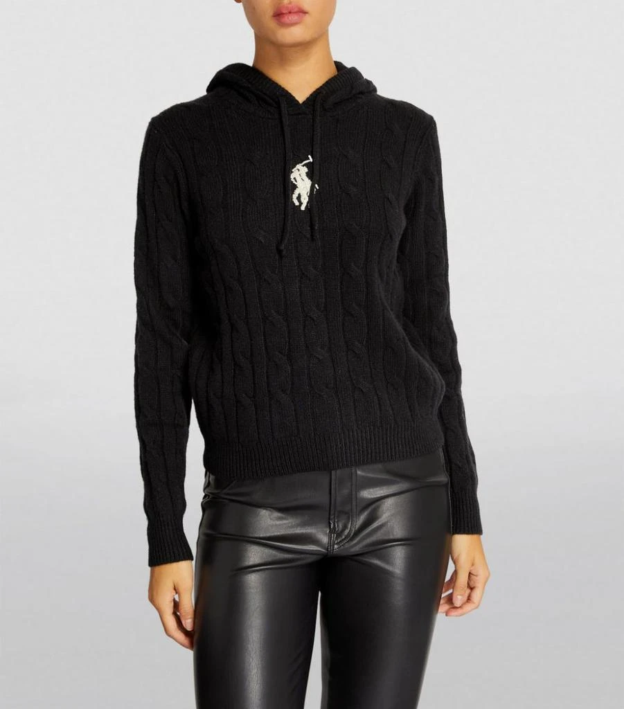 商品Ralph Lauren|Cable Knit Polo Pony Hoodie,价格¥3840,第3张图片详细描述