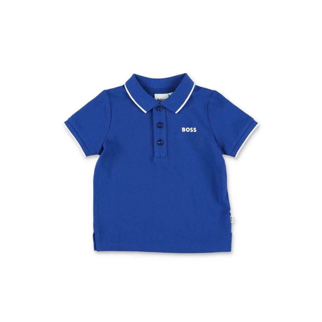 商品Hugo Boss|Hugo Boss Polo Blu Royal In Piquet Di Cotone Baby Boy,价格¥710,第1张图片