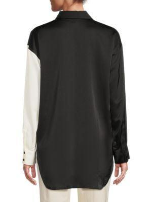商品Karl Lagerfeld Paris|Colorblock Satin Button Down Shirt,价格¥375,第2张图片详细描述