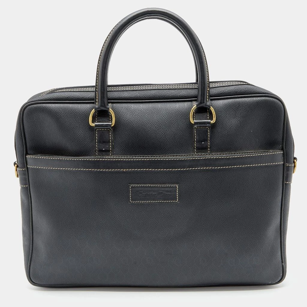 商品[二手商品] Dior|Dior Black Honeycomb Coated Canvas and Leather Vintage Briefcase ,价格¥2892,第1张图片