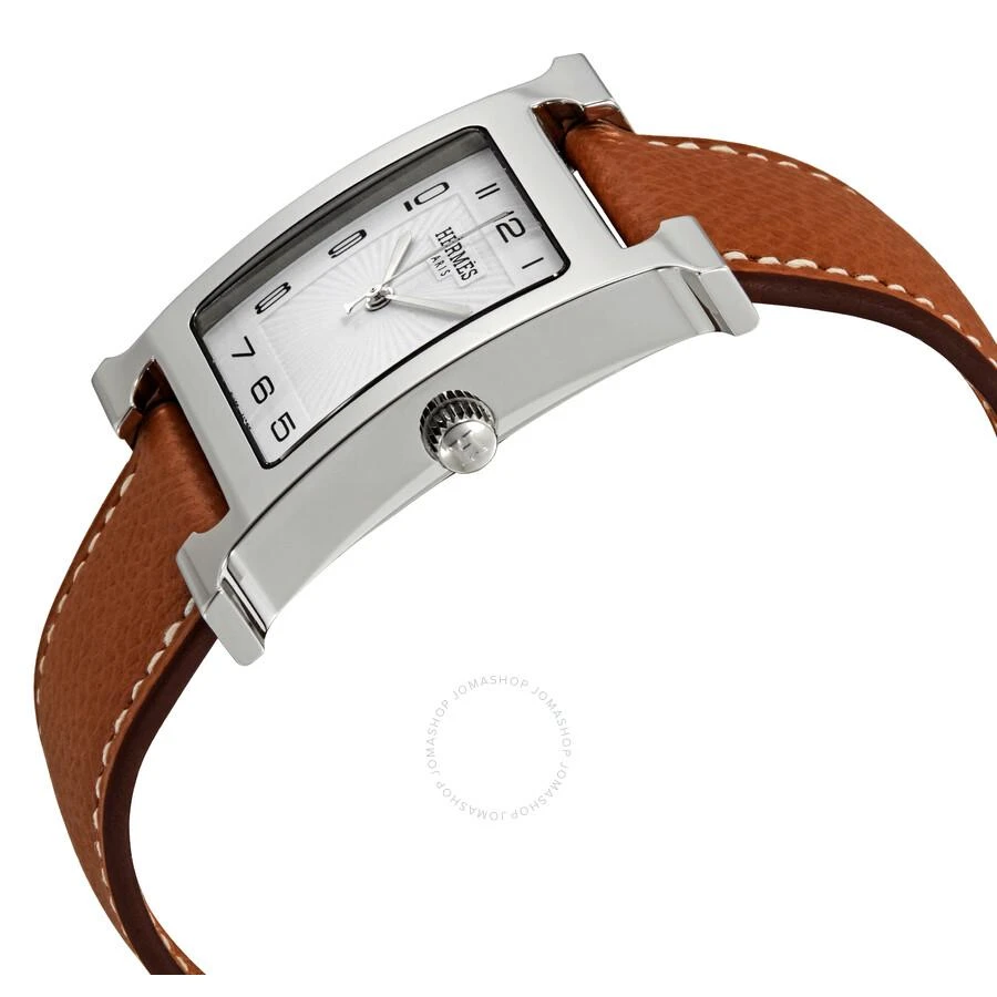 商品Hermes|H Hour White Dial Brown Leather Ladies Watch 036831WW00,价格¥16225,第2张图片详细描述