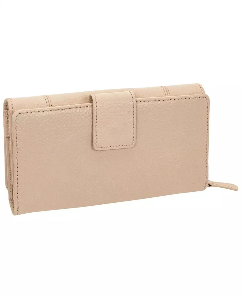 商品Mancini Leather Goods|Women's Pebbled Collection RFID Secure Mini Clutch Wallet,价格¥395,第3张图片详细描述