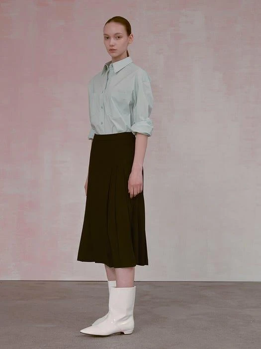 商品NUVO.10|Double Side Pin Tuck Pleats Long Skirt,价格¥1146,第4张图片详细描述