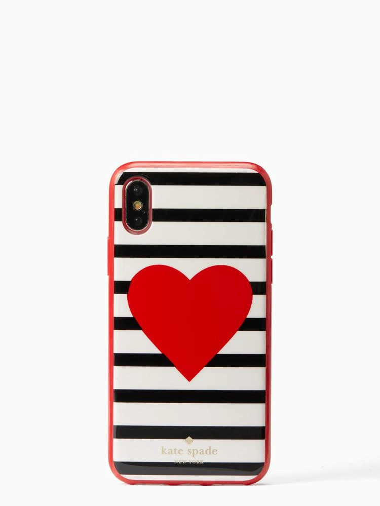 商品Kate Spade|heart stripe iphone x & xs case,价格¥236,第1张图片