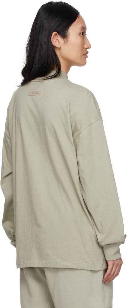 Green Cotton Jersey Long Sleeve T-Shirt商品第3张图片规格展示