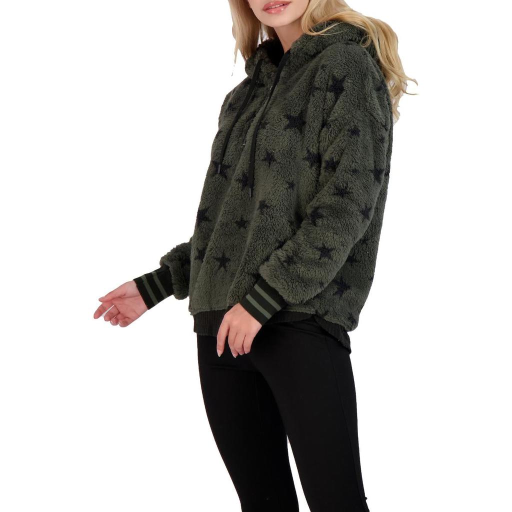 PJ Salvage Women's Plush Printed Faux Fur 1/4 Zip Pullover Hoodie商品第7张图片规格展示