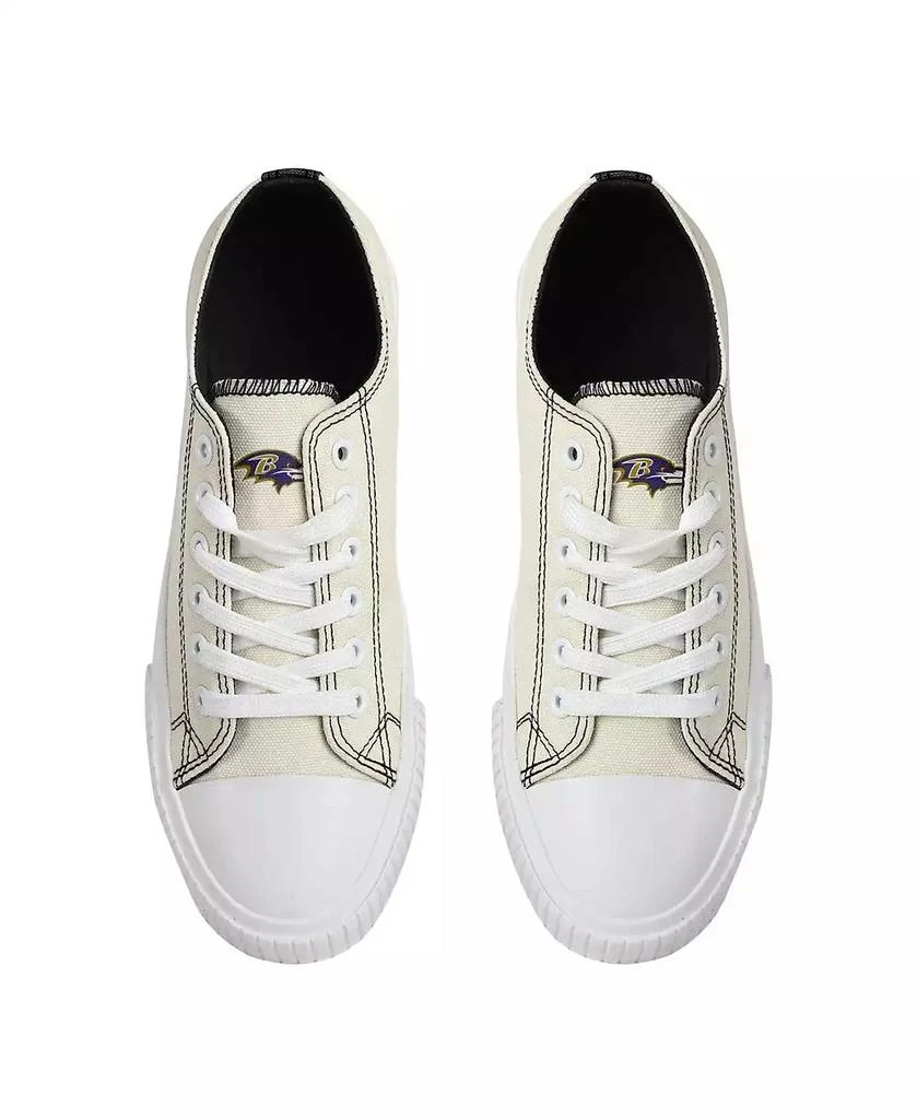 商品FOCO|Women's Cream Baltimore Ravens Low Top Canvas Shoes,价格¥451,第1张图片