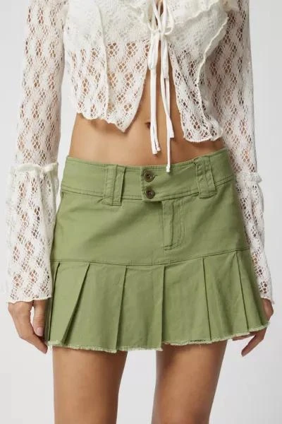 商品Urban Outfitters|UO Raven Linen Pleated Mini Skirt,价格¥222,第1张图片