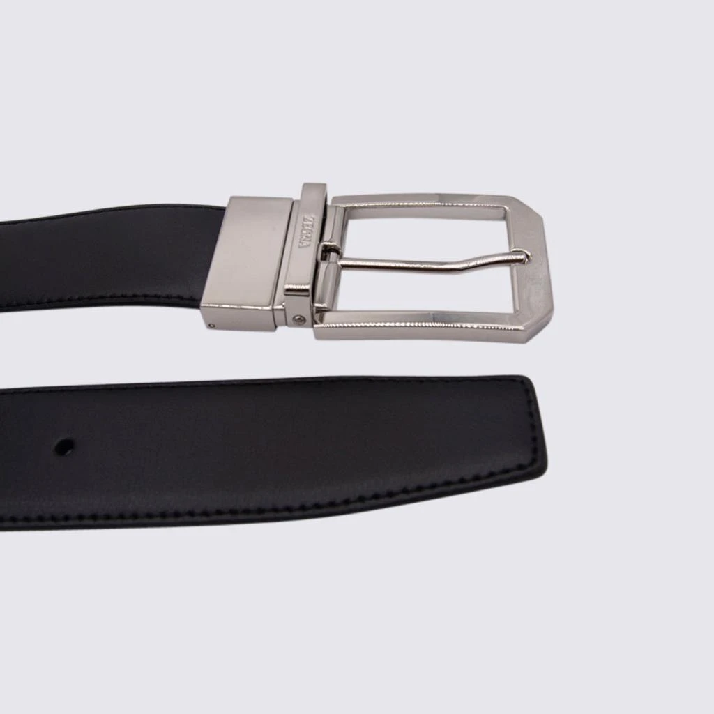 商品Zegna|Z ZEGNA BLACK AND BROWN LEATHER BELT,价格¥1260,第2张图片详细描述