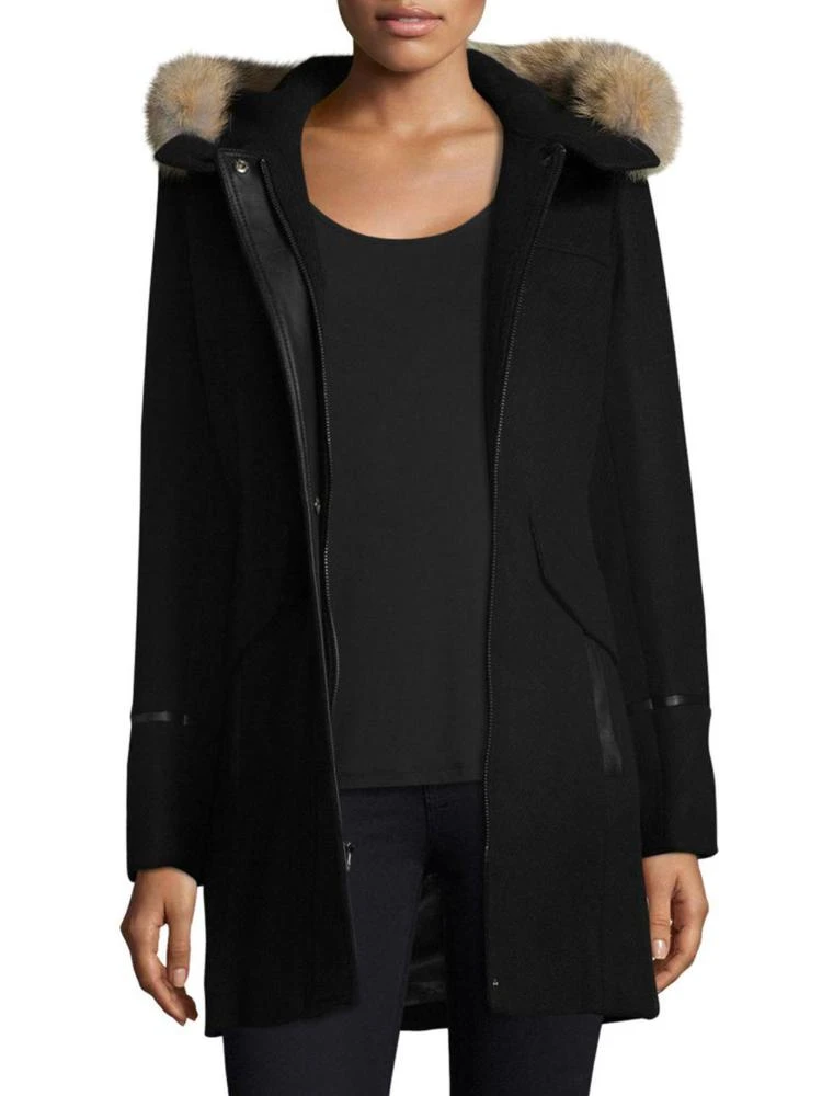 商品Trina Turk|Riley Hooded Fur-Trim Duffle Coat,价格¥2475,第1张图片