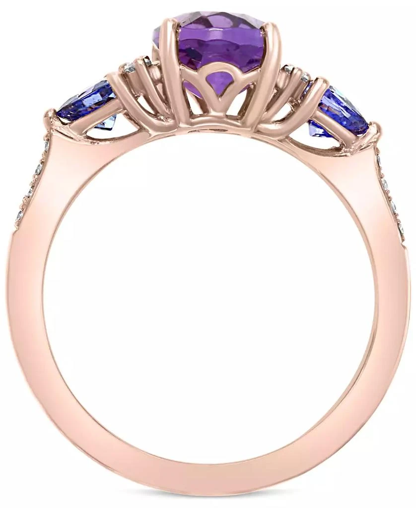 商品Effy|EFFY® Amethyst (1-5/8 ct. t.w.), Tanzanite (3/4 ct. t.w.) & Diamond (1/10 ct. t.w.) Ring in 14k Rose Gold,价格¥7568,第4张图片详细描述
