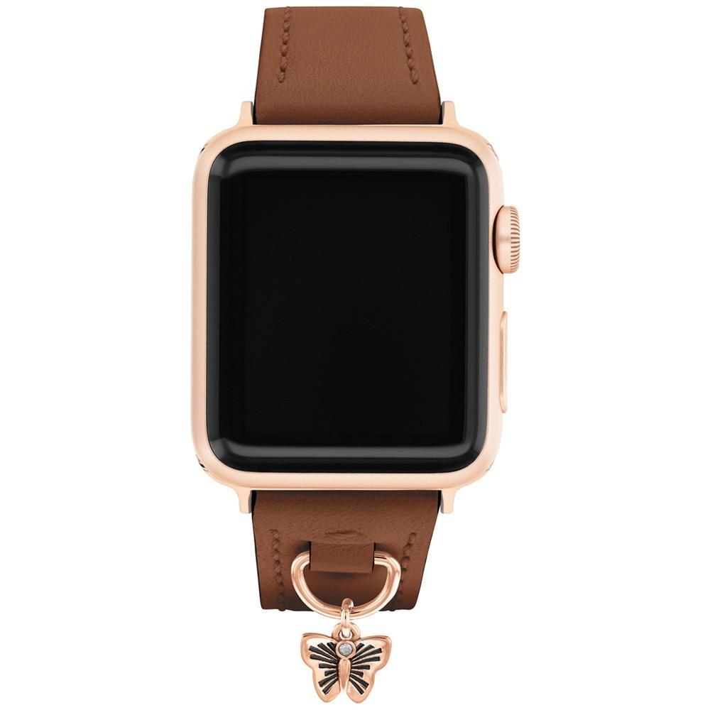 商品Coach|Brown Leather Apple Watch Band 38/41mm,价格¥691,第1张图片
