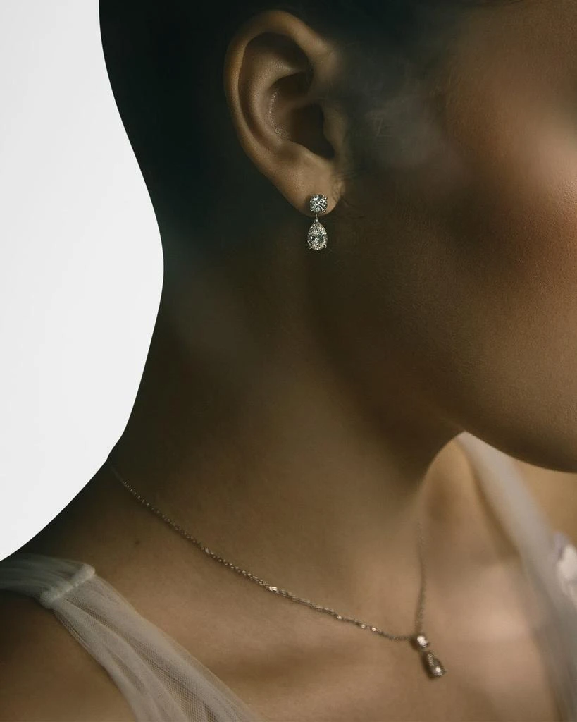 商品VRAI|14K White Gold Duo Pear Lab Created/VRAI Created Diamond Drop Earrings,价格¥26739,第2张图片详细描述