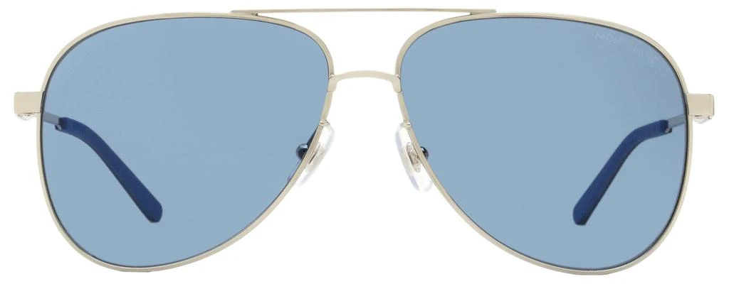 商品MontBlanc|Montblanc Men's Pilot Sunglasses MB0103S 003 Silver/Black/Blue 59mm,价格¥1338,第2张图片详细描述