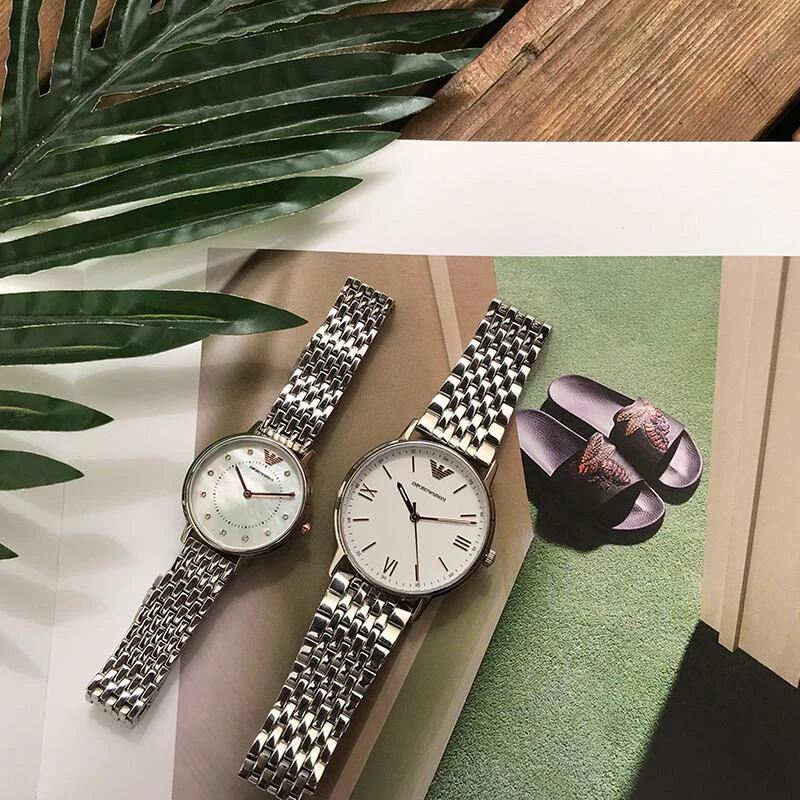 阿玛尼(EmporioArmani)情侣手表 男女士钢制表带防水商务情AR80014 商品