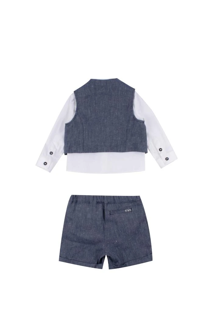 商品Emporio Armani|Linen Blend Vest, Shirt And Bermuda,价格¥3151,第2张图片详细描述