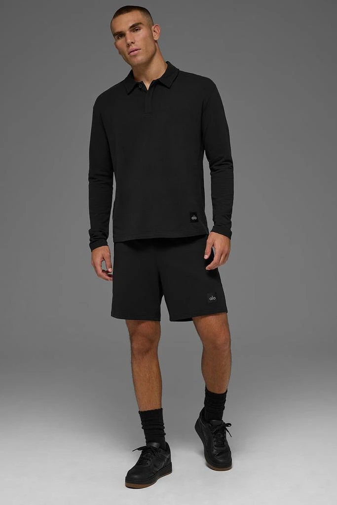 商品Alo|Double Take Long Sleeve Polo - Black,价格¥821,第5张图片详细描述