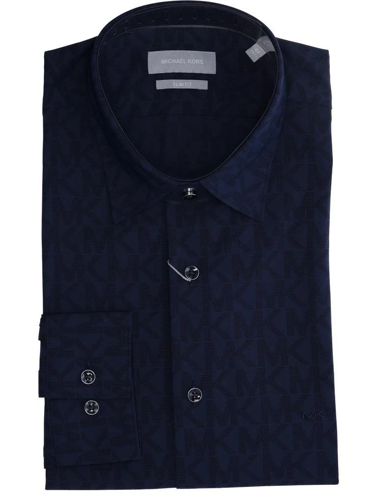 商品Michael Kors|Slim Fit Shirt With Navy Performance Printing,价格¥959,第1张图片