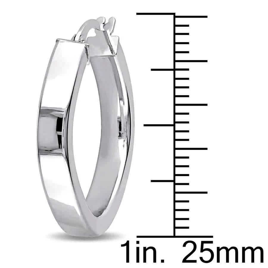 商品Amour|Geometric Hoop Earrings In 10K White Gold,价格¥1931,第2张图片详细描述