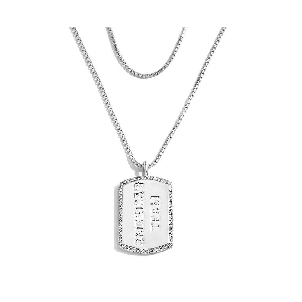 商品WEAR by Erin Andrews|Women's x Baublebar Dallas Cowboys Silver Dog Tag Necklace,价格¥329,第2张图片详细描述