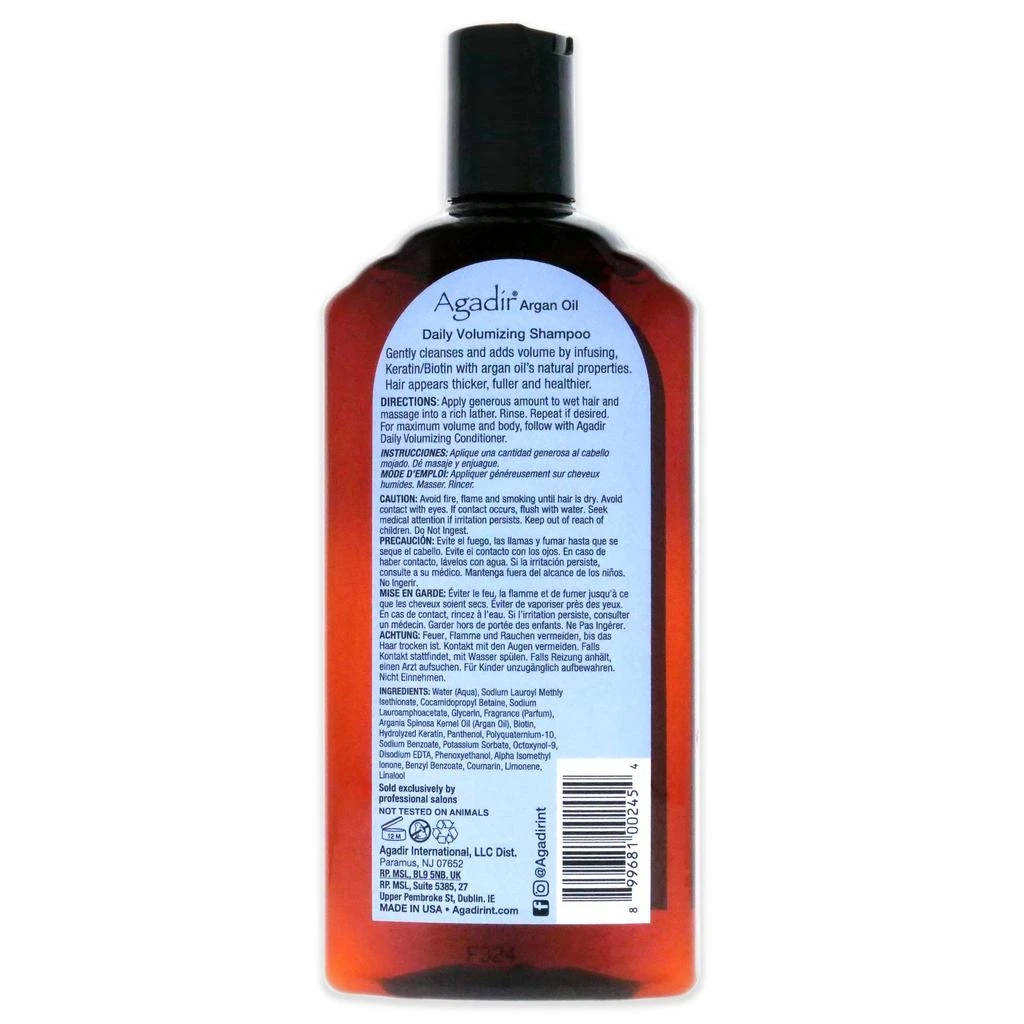 商品Agadir|Agadir Argan Oil Daily Volumizing Shampoo For Unisex 12.4 oz Shampoo,价格¥148,第1张图片