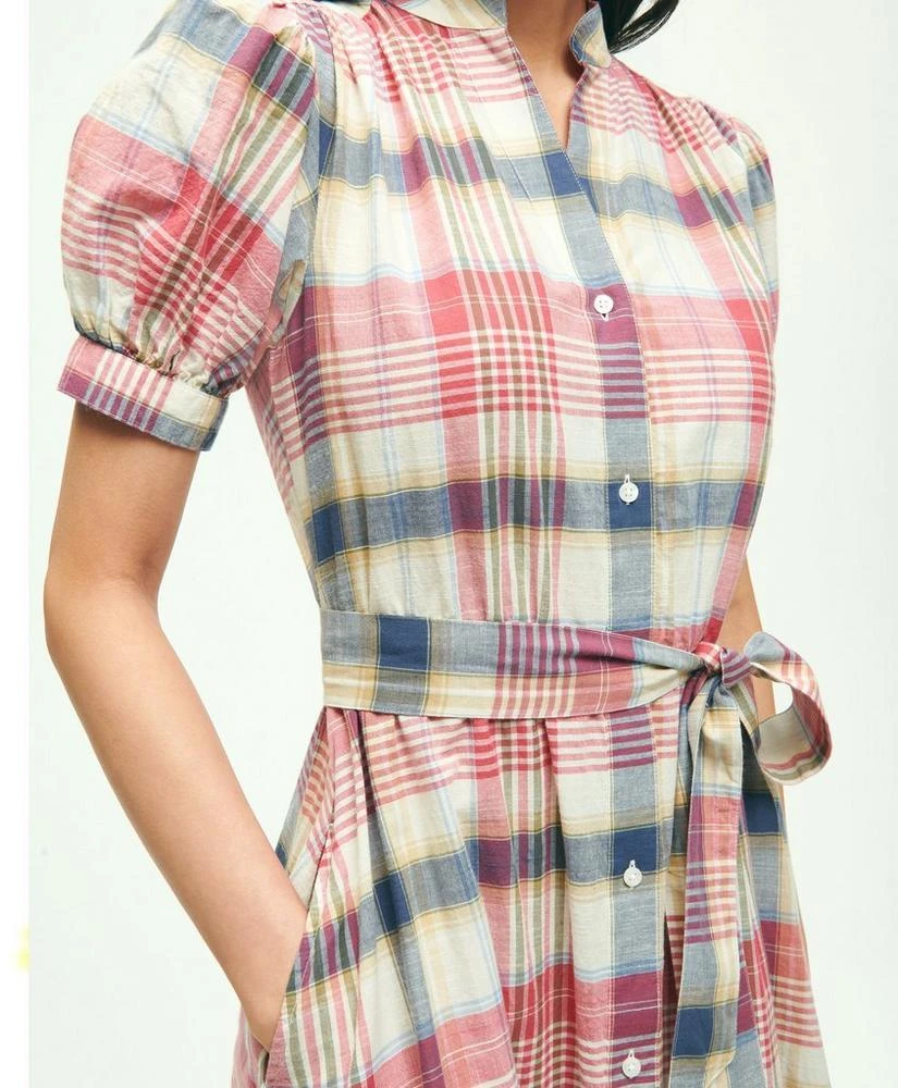 商品Brooks Brothers|Washed Cotton Madras Belted Shirt Dress,价格¥785,第3张图片详细描述