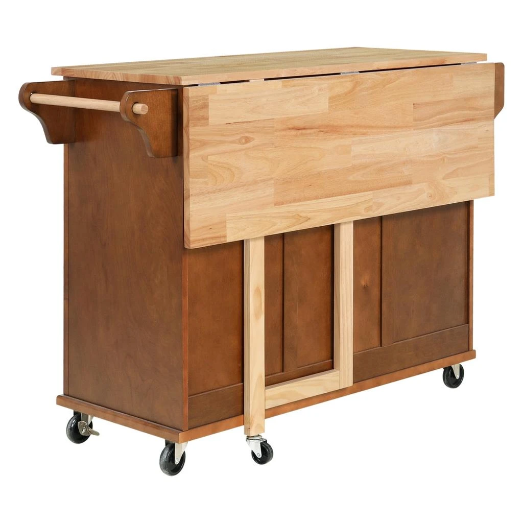 商品Simplie Fun|Cambridge Natural Wood Top Kitchen Island,价格¥3967,第5张图片详细描述