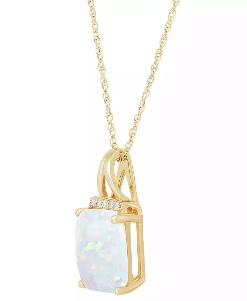 商品Macy's|Opal (1-3/4 ct. t.w.) & Diamond (1/20 ct. t.w.) 18" Pendant Necklace in 14k Gold,价格¥8454,第2张图片详细描述