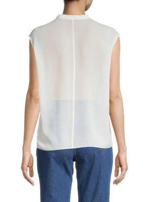 商品Vince|​Ruffle Tie-Neck Sleeveless Silk Blouse,价格¥477,第2张图片详细描述