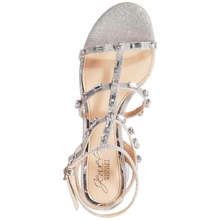 商品Badgley Mischka|Ana Strappy Block-Heel Evening Sandals,价格¥256,第4张图片详细描述