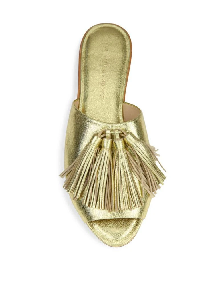 商品Loeffler Randall|Kiki Tassel Metallic Leather Slides,价格¥1838,第4张图片详细描述