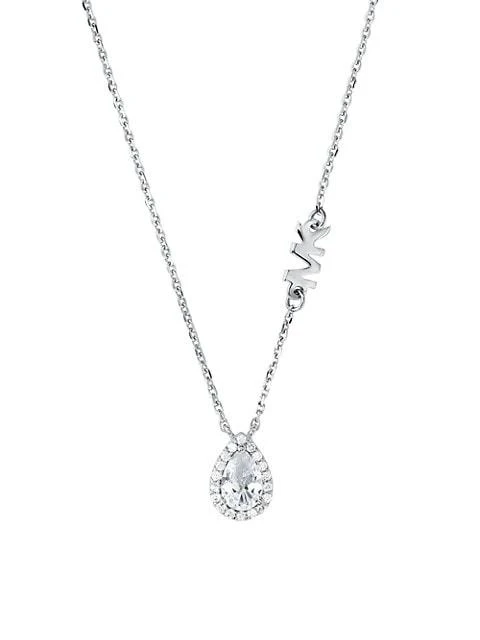 商品Michael Kors|Sterling Silver & Cubic Zirconia Teardrop Pendant Necklace,价格¥929,第1张图片