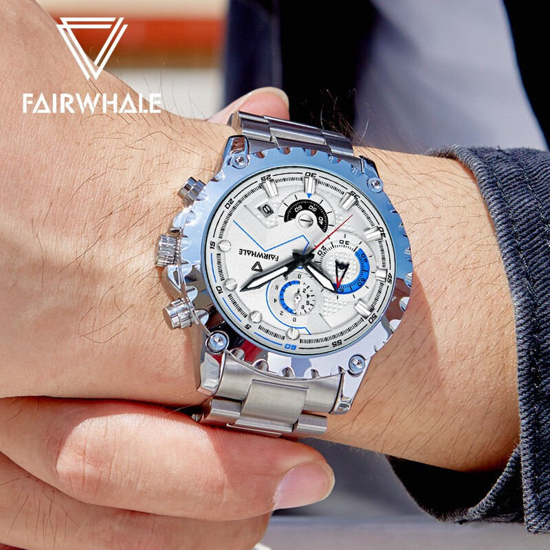 马克华菲品牌男士石英手表 防水计时多功能潮流名牌腕表商品第3张图片规格展示