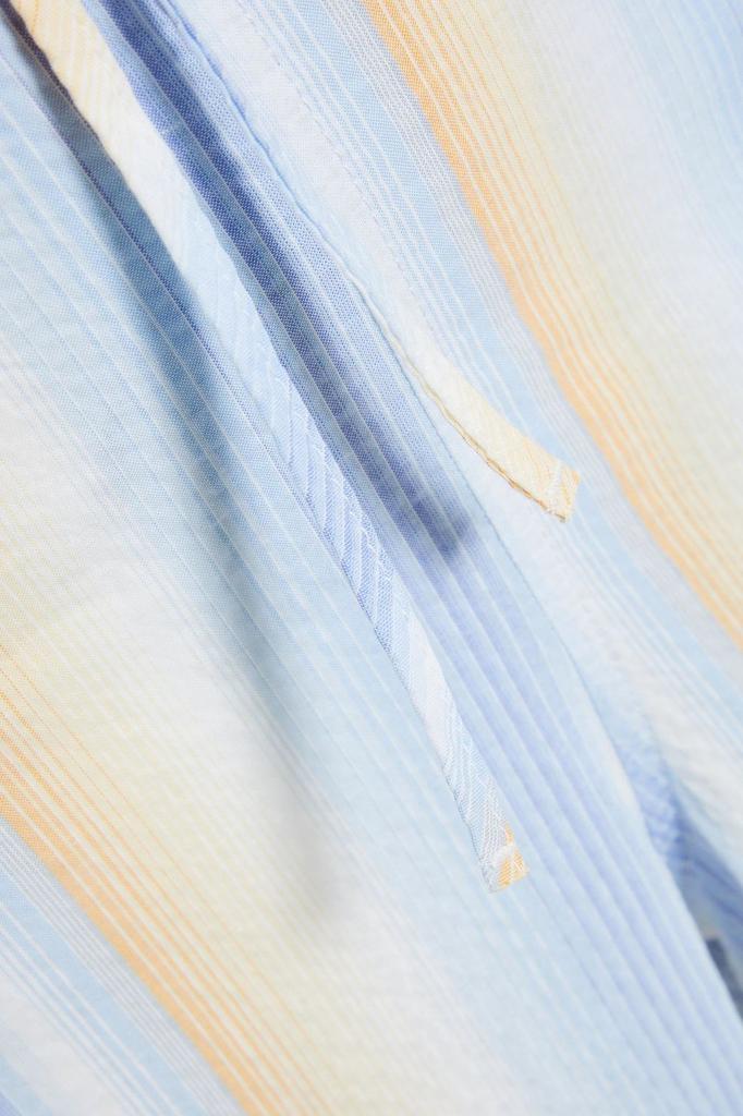 Striped cotton-blend seersucker wide-leg pants商品第2张图片规格展示