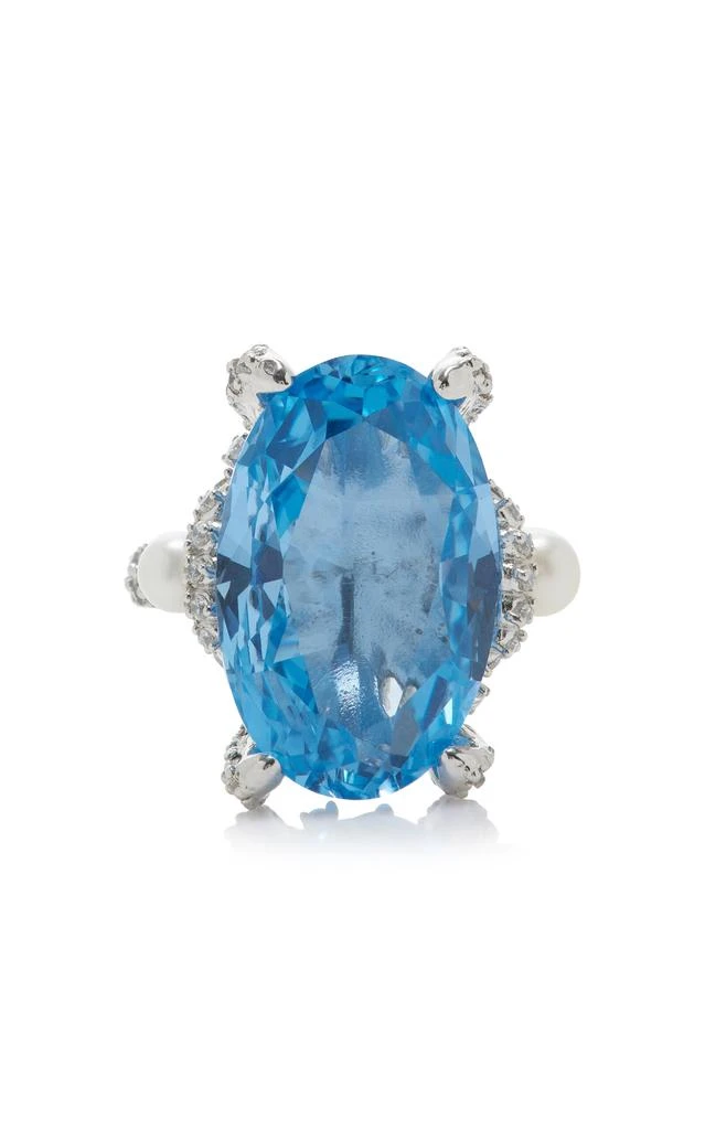 商品Anabela Chan|Anabela Chan - Mermaid 18K White Gold; Rhodium Vermeil Multi-Gem Ring - Blue - US 7 - Moda Operandi - Gifts For Her,价格¥18947,第1张图片