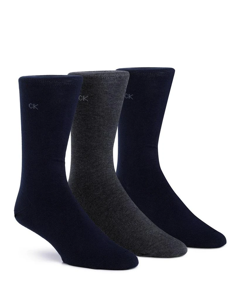 商品Calvin Klein|Flat Knit Crew Socks, Pack of 3,价格¥165,第1张图片