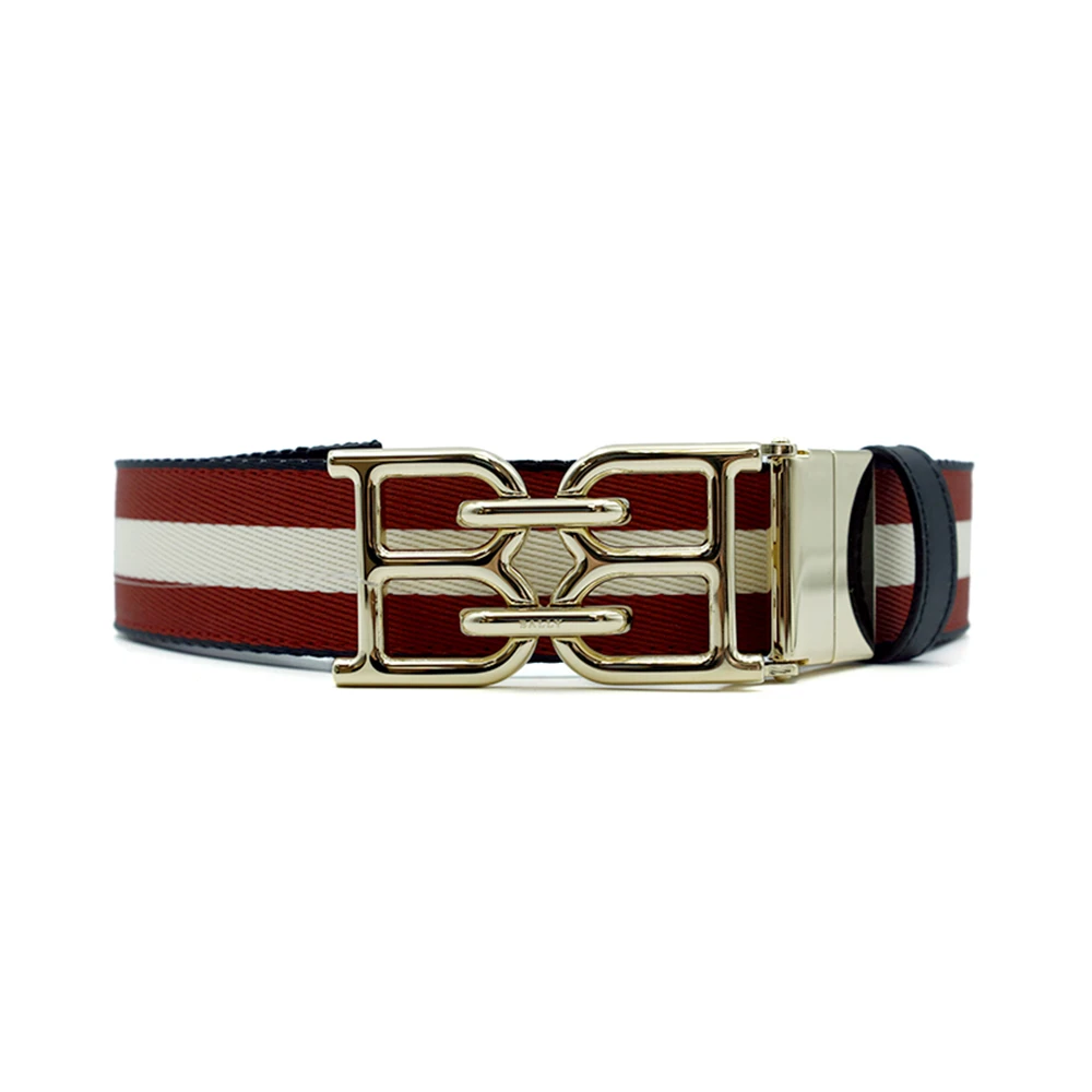 商品Bally|BALLY 男士拼色织物配皮腰带 600669-24883-F663,价格¥1156,第1张图片