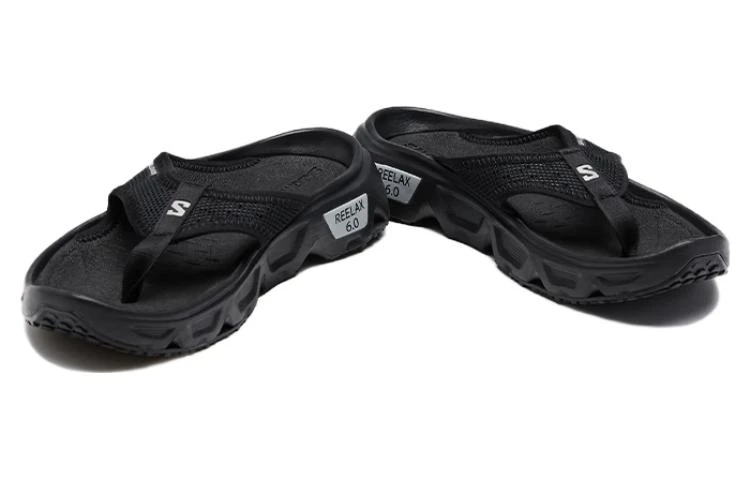 商品[国内直发] Salomon|萨洛蒙 Reelax Break 6.0 柔软舒适轻便 EVA橡胶底 防滑防磨人字拖鞋 女款 黑色,价格¥523,第3张图片详细描述