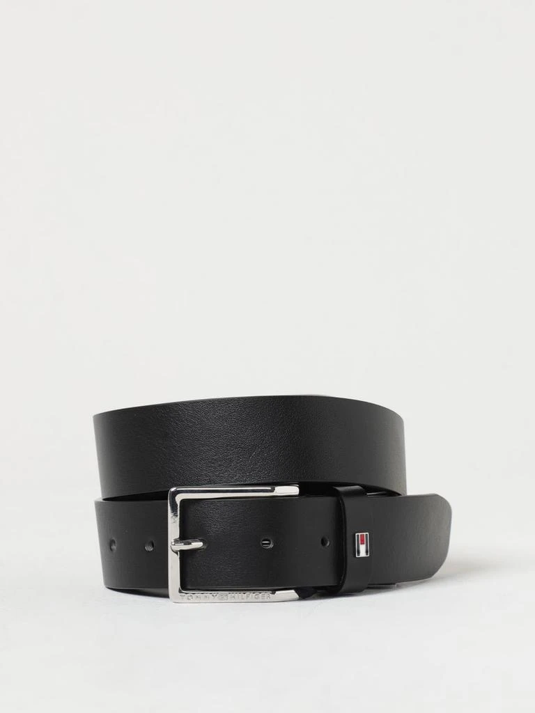 商品Tommy Hilfiger|Tommy Hilfiger leather belt with metal flag logo,价格¥364,第1张图片