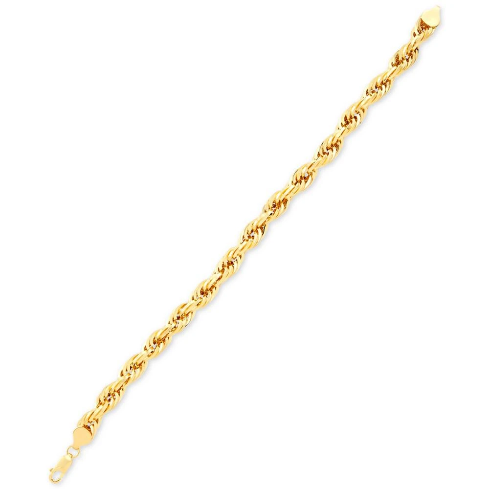 商品Macy's|Men's Rope Link Chain Bracelet in 10k Gold,价格¥9517,第2张图片详细描述