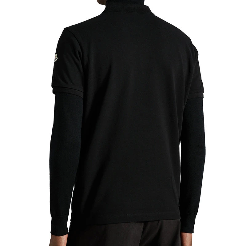 【预售3-7天】Moncler/蒙克莱 男士黑色纯棉徽标贴片短袖polo衫H20918A7051084556999 商品