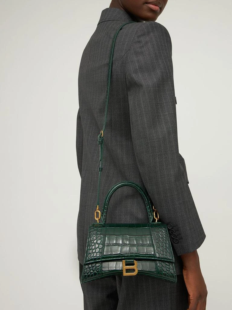 商品Balenciaga|Hourglass Croc Embossed Leather Bag,价格¥23199,第2张图片详细描述