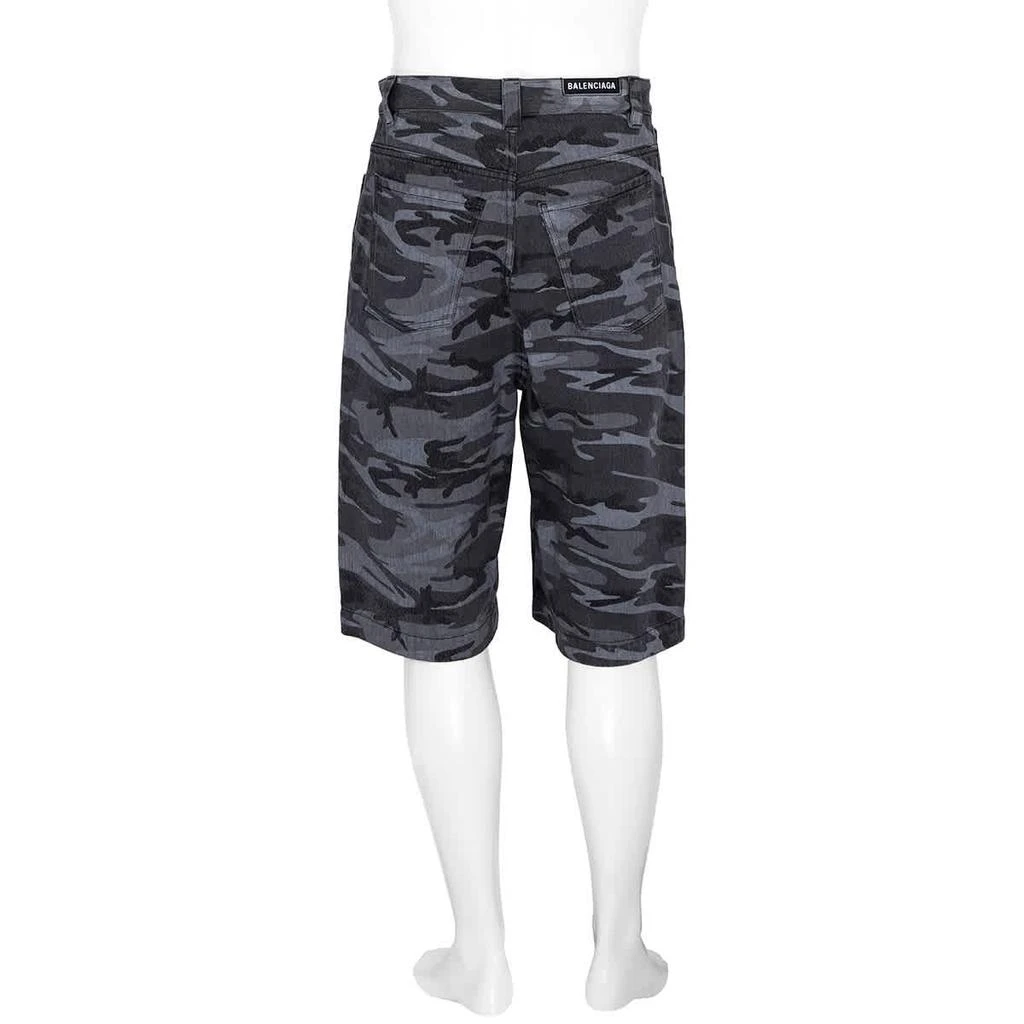商品Balenciaga|Men's Washed Black Camou Printed Bermuda Shorts,价格¥2157-¥2337,第3张图片详细描述