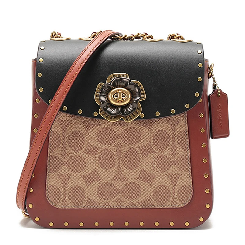 商品Coach|COACH(专柜)  女士拼色小牛皮双肩包 C2463B4NQ4 ,价格¥1492,第1张图片
