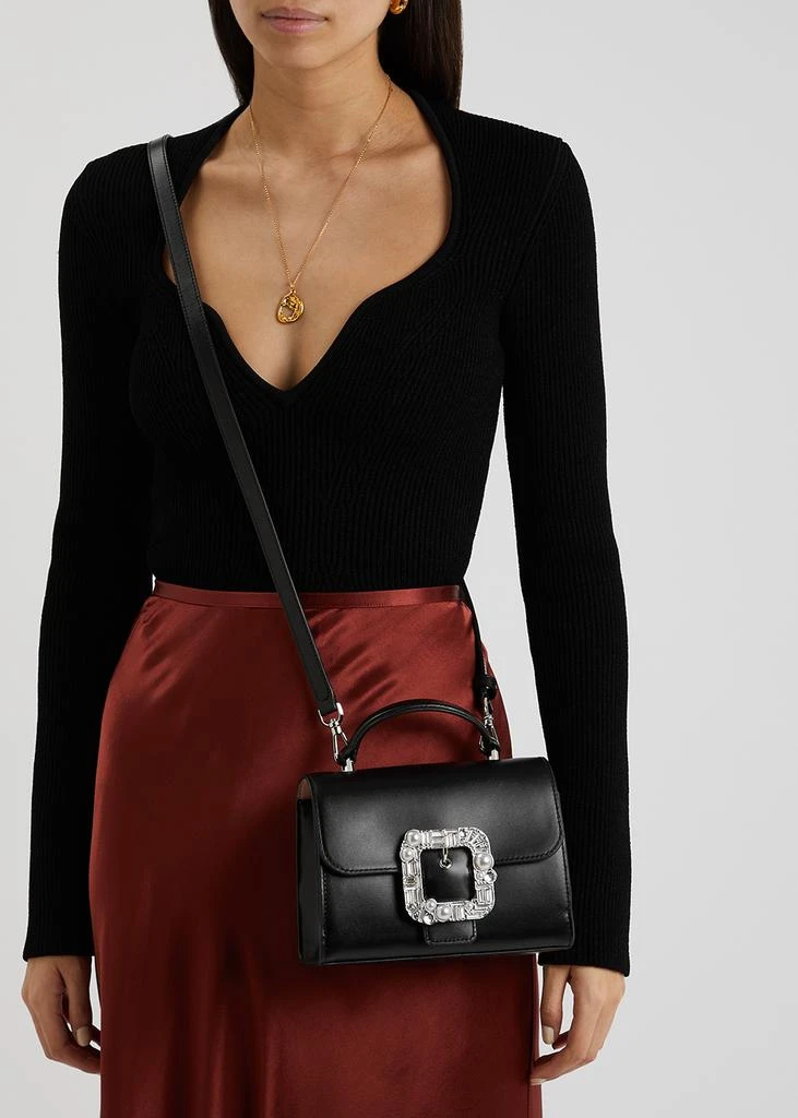 商品Kate Spade|Lovitt Buckle black leather top handle bag,价格¥3738,第5张图片详细描述