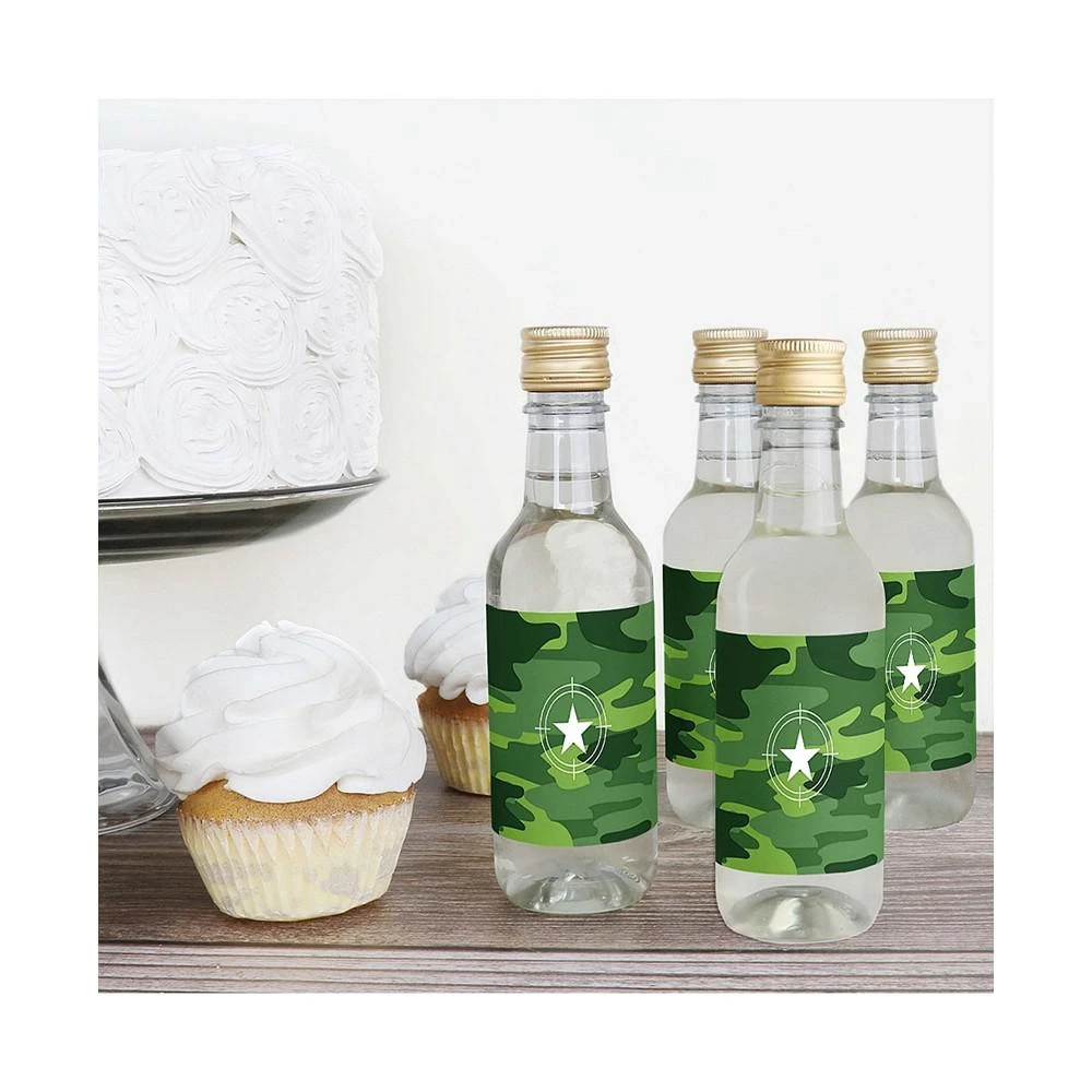 商品Big Dot of Happiness|Camo Hero - Mini Wine Bottle Stickers - Army Military Party Favor Gift - 16 Ct,价格¥97,第2张图片详细描述